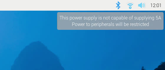 Undervoltage/throttling warnings on Raspberry Pi